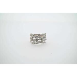 Estate Sale 14k White Gold 4.00 TCW Diamond Ring Size 8.25 Vintage Style